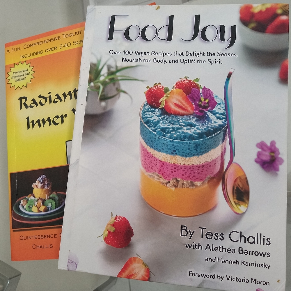 Food Joy Vegan Recipe Book - 2 Books By Tess Challis - Vegan Raw